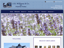 Tablet Screenshot of jhwilliamsfuneralhome.com